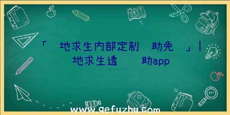 「绝地求生内部定制辅助免费」|绝地求生透视辅助app